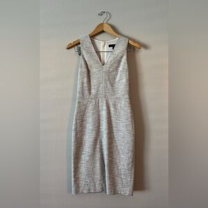 Banana Republic Light Gray V-Neck Midi Dress